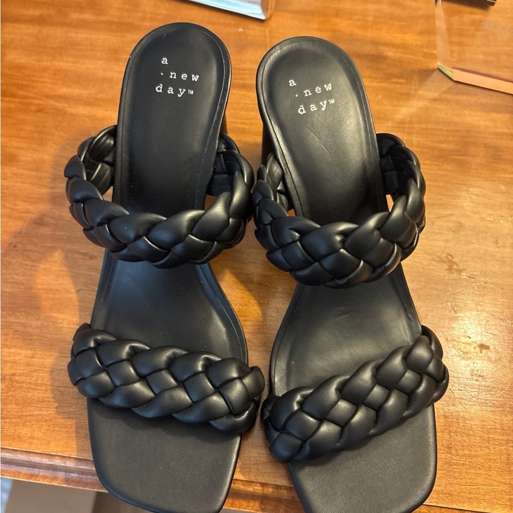 A New Day Women's Black Braided Sandals